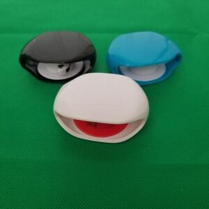 Set of Three Tape Dispensers in Black, Blue, and White